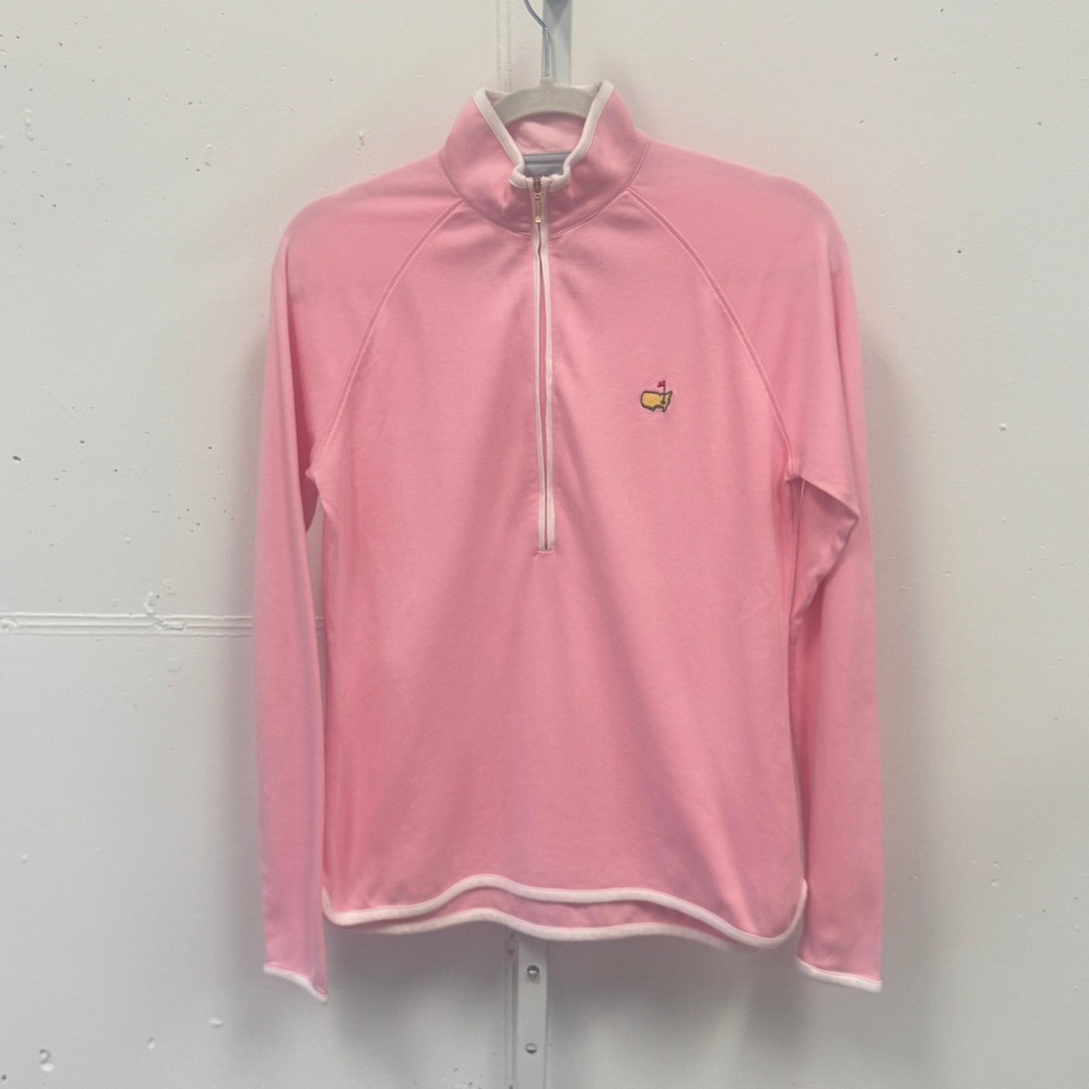 Magnolia Lane Collection Masters Tournament Pink Quarter Zip Golf Pullover Small